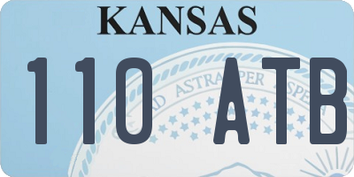 KS license plate 110ATB