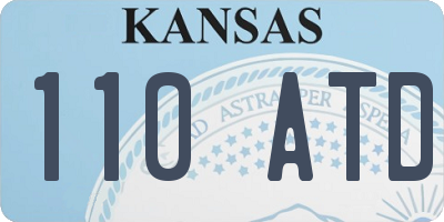 KS license plate 110ATD