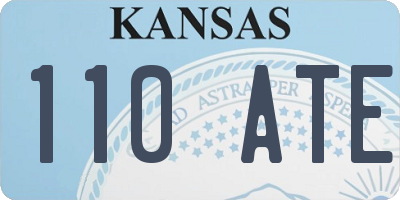 KS license plate 110ATE