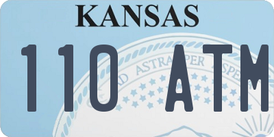 KS license plate 110ATM