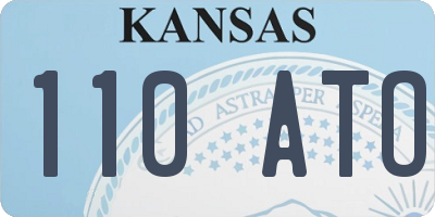 KS license plate 110ATO