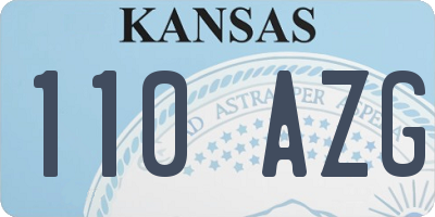 KS license plate 110AZG
