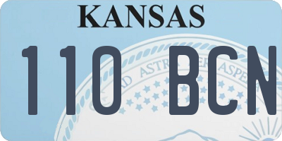 KS license plate 110BCN