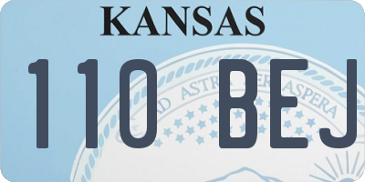 KS license plate 110BEJ