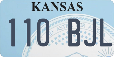 KS license plate 110BJL