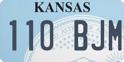 KS license plate 110BJM