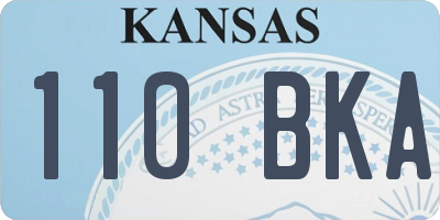 KS license plate 110BKA