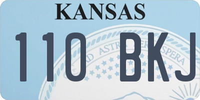 KS license plate 110BKJ