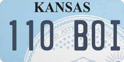 KS license plate 110BOI