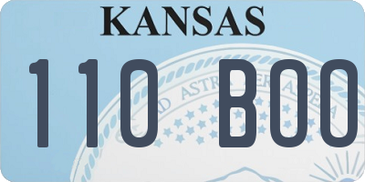 KS license plate 110BOO