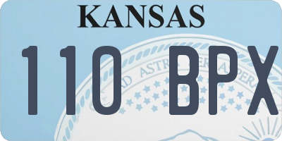 KS license plate 110BPX