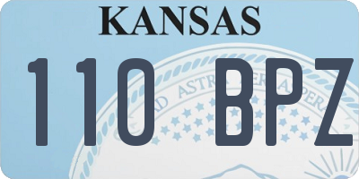 KS license plate 110BPZ