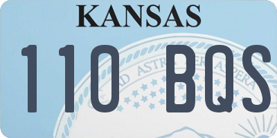 KS license plate 110BQS