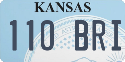 KS license plate 110BRI