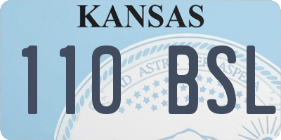 KS license plate 110BSL
