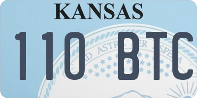 KS license plate 110BTC