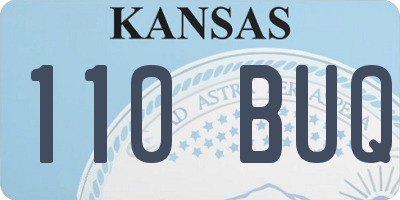 KS license plate 110BUQ