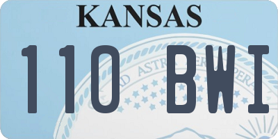 KS license plate 110BWI