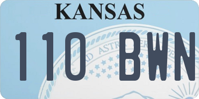 KS license plate 110BWN