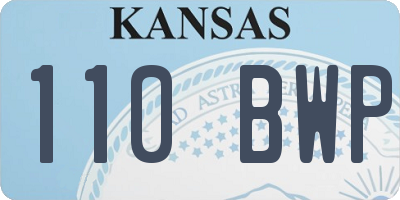 KS license plate 110BWP
