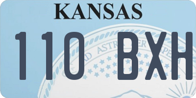 KS license plate 110BXH