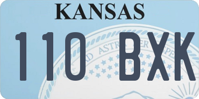 KS license plate 110BXK