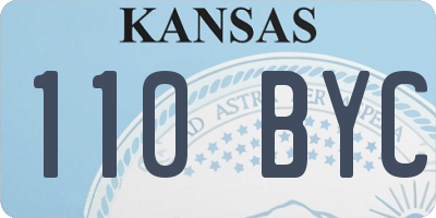 KS license plate 110BYC