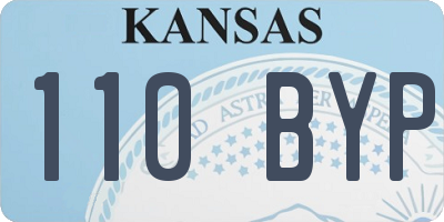 KS license plate 110BYP