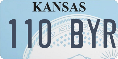 KS license plate 110BYR