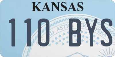 KS license plate 110BYS