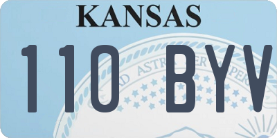 KS license plate 110BYV