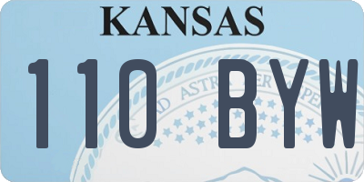KS license plate 110BYW