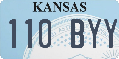 KS license plate 110BYY