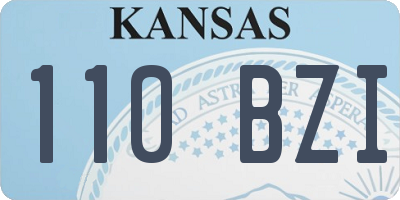 KS license plate 110BZI