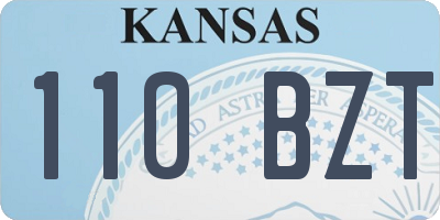 KS license plate 110BZT