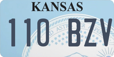 KS license plate 110BZV
