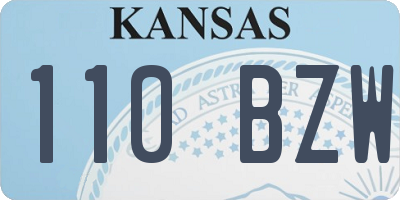 KS license plate 110BZW