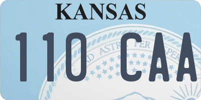 KS license plate 110CAA