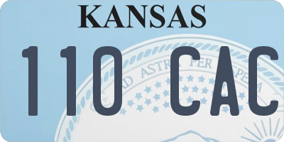 KS license plate 110CAC