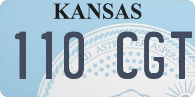KS license plate 110CGT