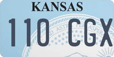 KS license plate 110CGX