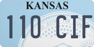 KS license plate 110CIF
