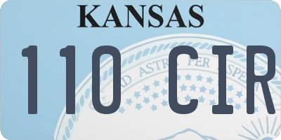 KS license plate 110CIR