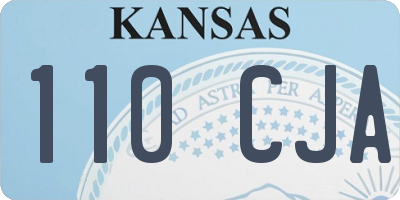 KS license plate 110CJA