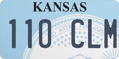 KS license plate 110CLM