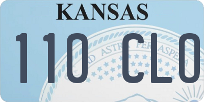 KS license plate 110CLO