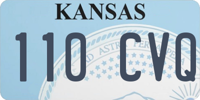 KS license plate 110CVQ