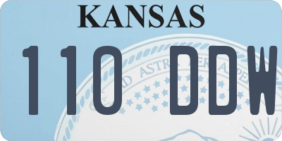 KS license plate 110DDW