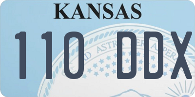KS license plate 110DDX