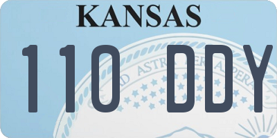 KS license plate 110DDY